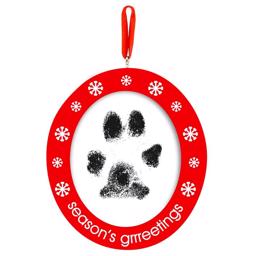 PawPrints Pearhead Rund Billedramme JuleDesign til Foto og Poteaftryk